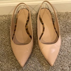 J. Crew Blush Patent Pointed Slingback Flats